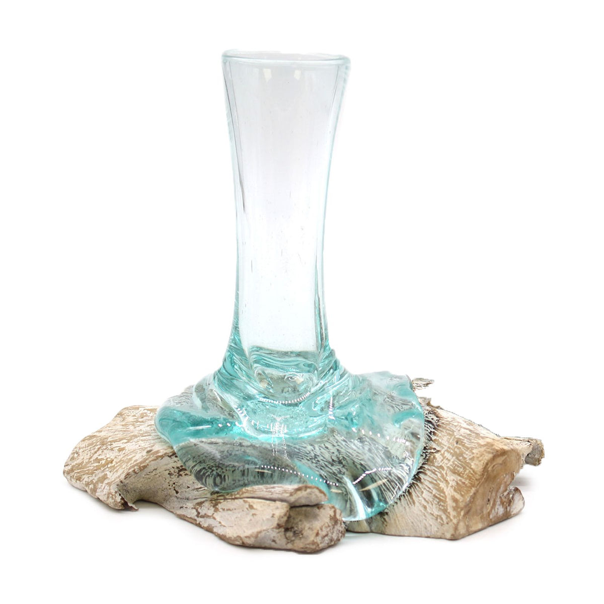 Vaso di vetro su legno sbiancato – piccolo