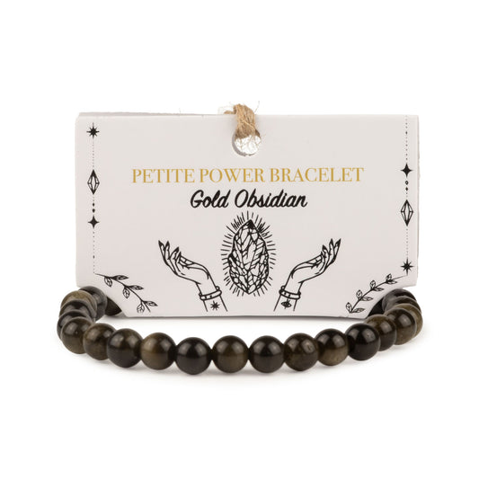 Bracciale minerale delicato Petite – ossidiana dorata
