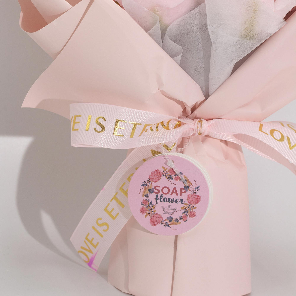 Grande mazzo di rose rosa + buono regalo