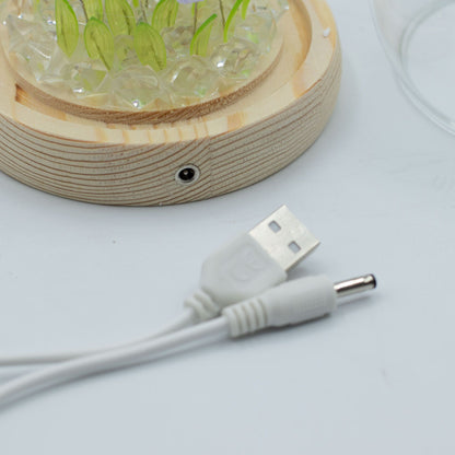 Decorazione luminosa sotto vetro – Tulipani · USB