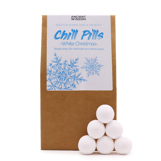 Confezione regalo di bombe da bagno frizzanti Chill Pills – Natale Bianco, 350 g