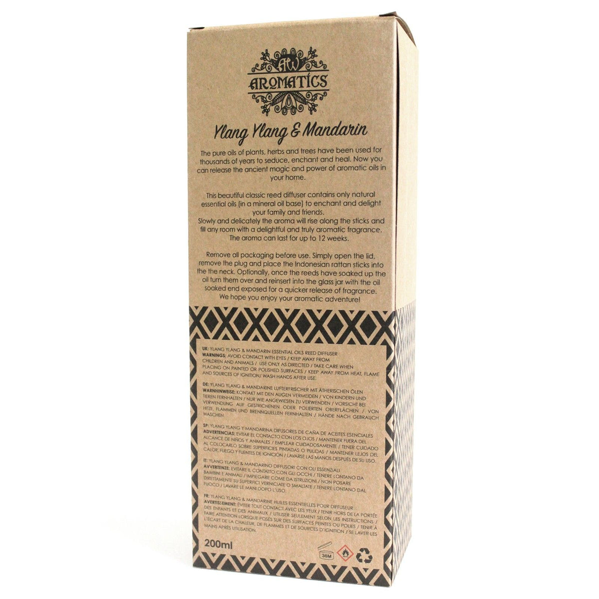Diffusore di aromi con oli essenziali Ylang-ylang e Mandarino 200 ml