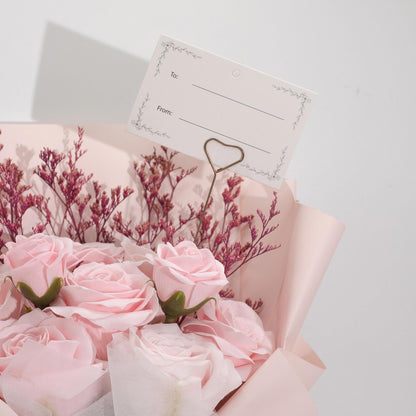 Grande mazzo di rose rosa + buono regalo
