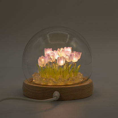 Decorazione luminosa sotto vetro – Tulipani · USB