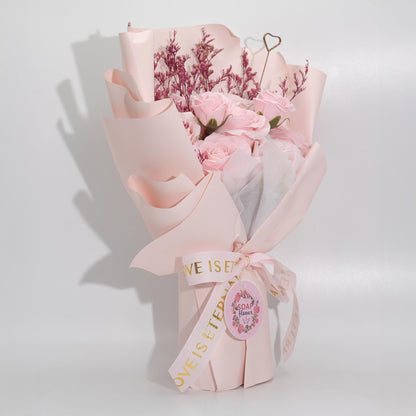 Grande mazzo di rose rosa + buono regalo
