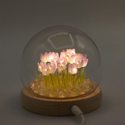 Decorazione luminosa sotto vetro – Tulipani · USB