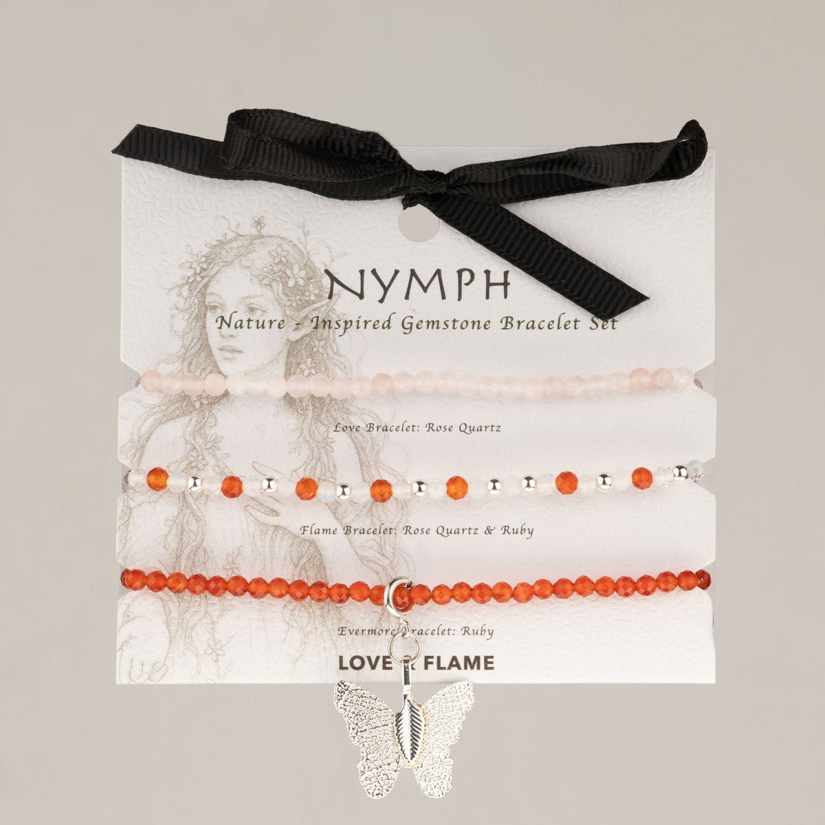 Set di 3 braccialetti minerali Nymph – Amore e Fiamma