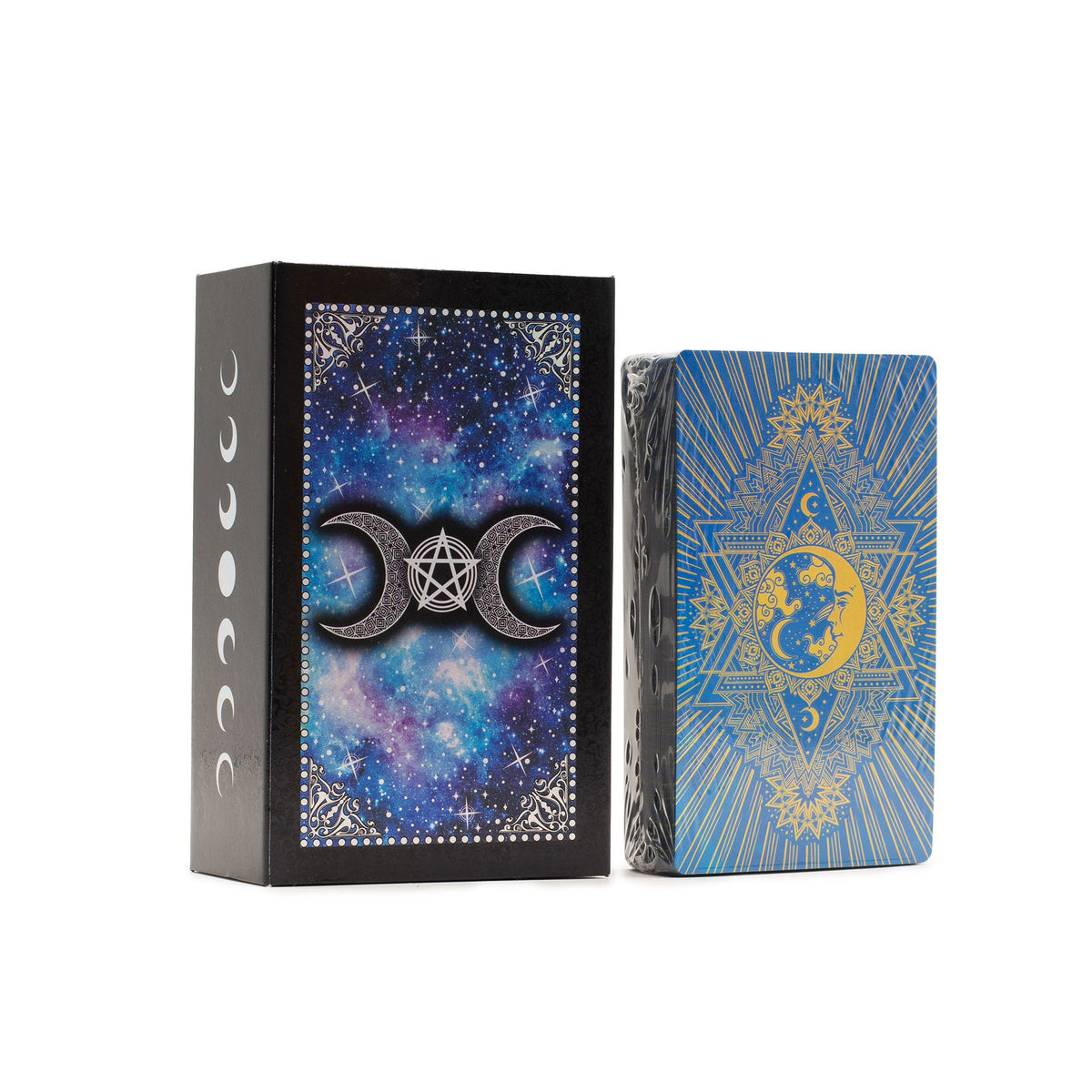 Carte dei tarocchi Moon Face con manuale – blu