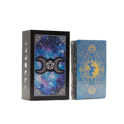 Carte dei tarocchi Moon Face con manuale – blu