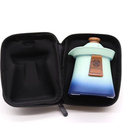 Servizio da tè Tempio con tre tazze – azzurro cielo