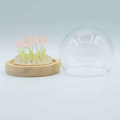 Decorazione luminosa sotto vetro – Rose rosa · USB