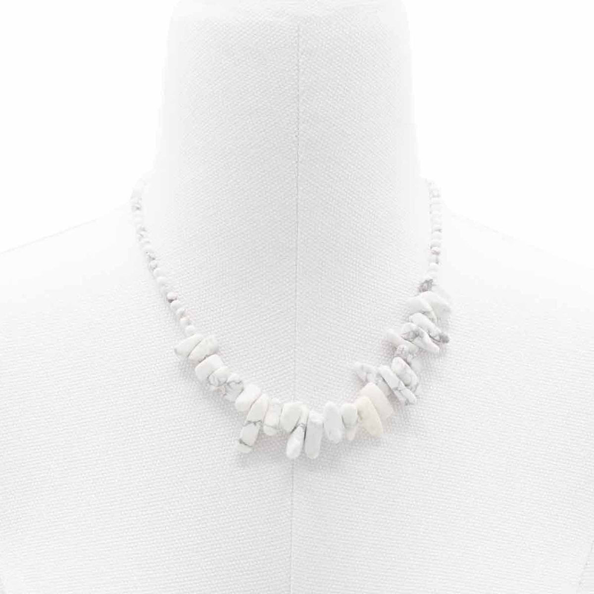 Collana con pietra allungata – diaspro bianco