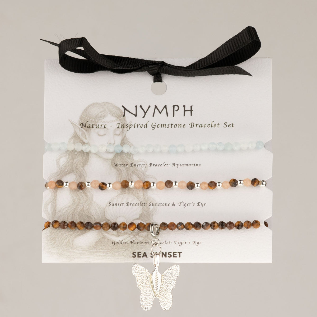 Set di 3 braccialetti minerali Nymph – Tramonto