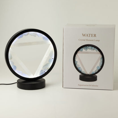Lampada decorativa Halo – acquamarina e selenite · Acqua