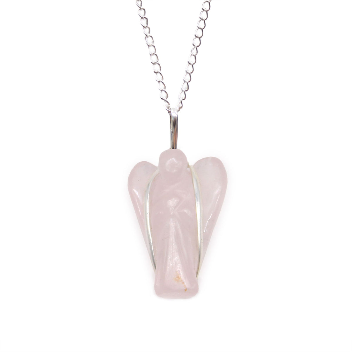 Ciondolo "Angelo Custode" - quarzo rosa