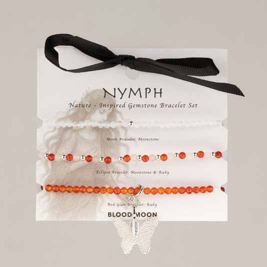 Set di 3 braccialetti minerali Nymph – Luna di sangue