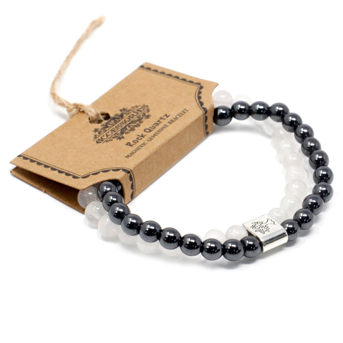 Bracciale magnetico con pietre preziose – cristallo di rocca