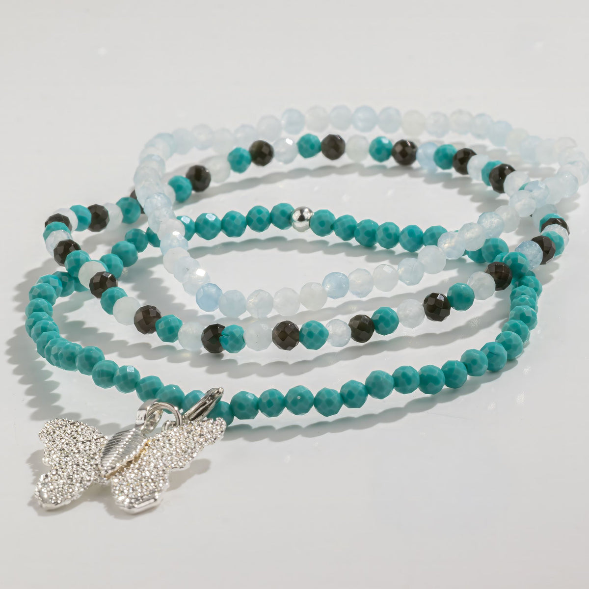 Set di 3 braccialetti minerali Nymph – Oceano infinito