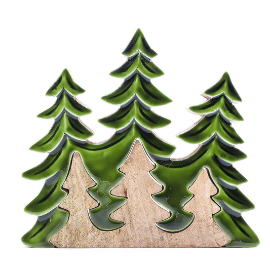 3 Alberi 3D - Decorazione in legno 20x23cm