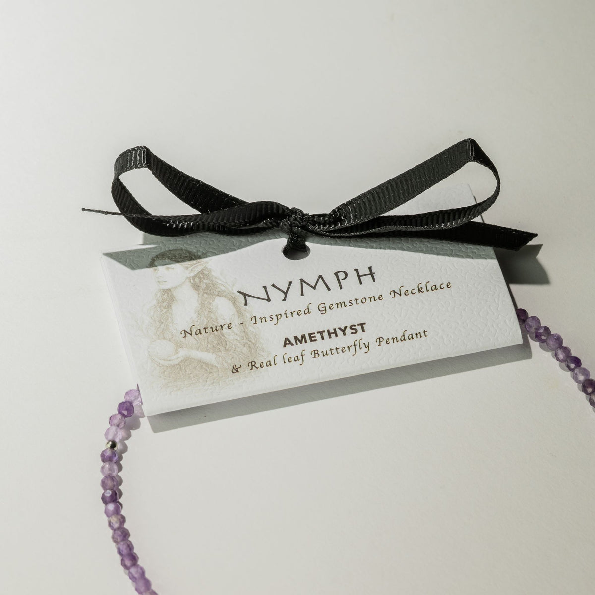 Collana minerale Nymph con farfalla – ametista