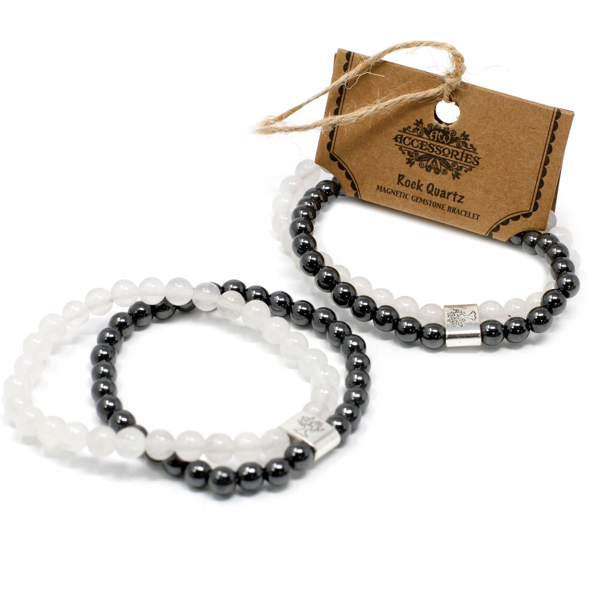 Bracciale magnetico con pietre preziose – cristallo di rocca