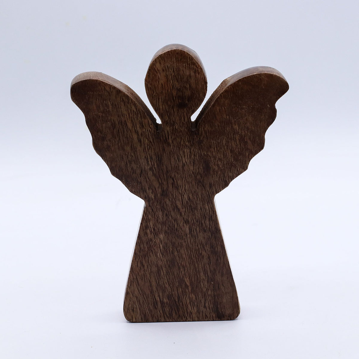 Angelo medio in legno di mango - Decoro oro - 16 cm