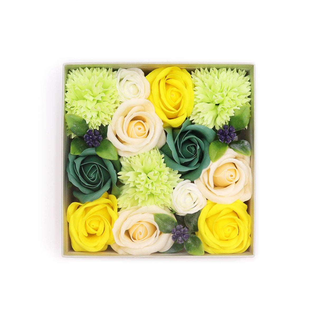 Scatola quadrata - Giallo e verde