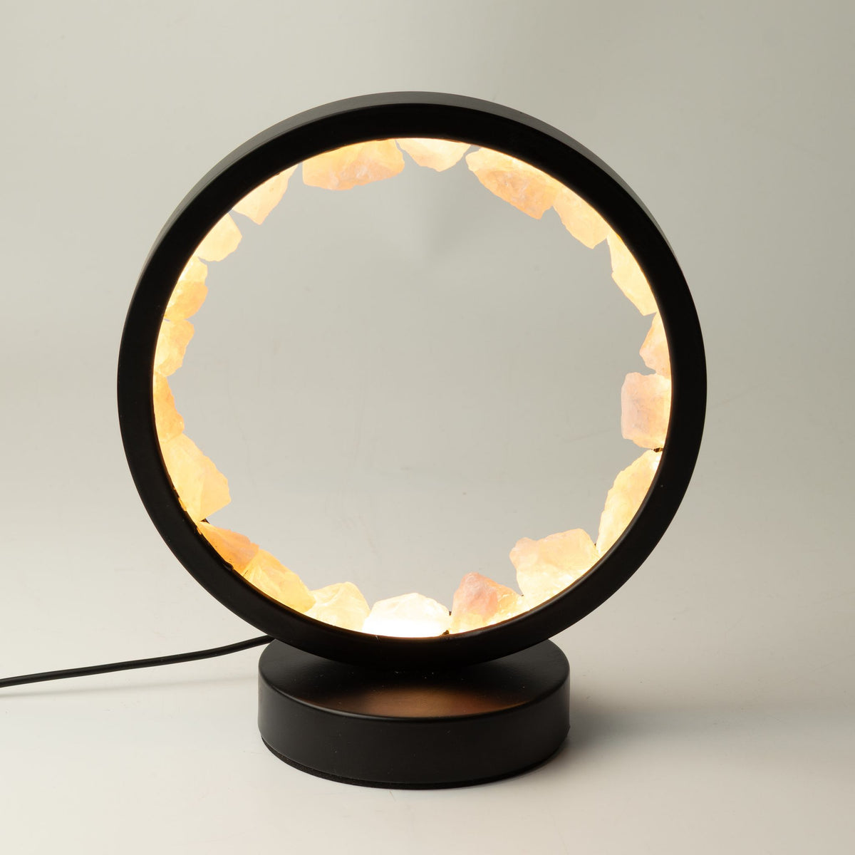 Lampada decorativa Halo con quarzo rosa – Zen Body
