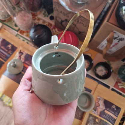 Set da tè – teiera verde giada e due tazze