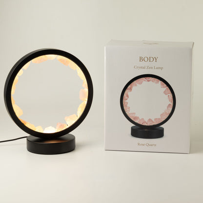 Lampada decorativa Halo con quarzo rosa – Zen Body