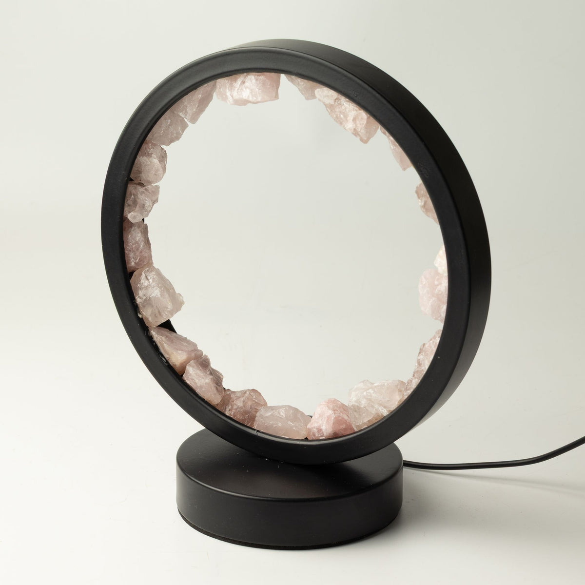 Lampada decorativa Halo con quarzo rosa – Zen Body