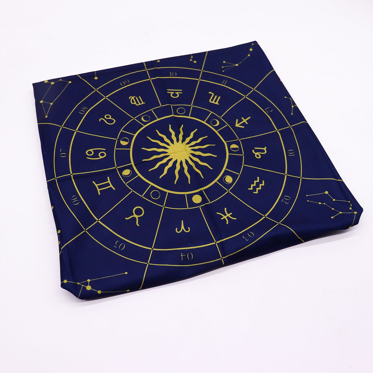 Tappetino per la lettura dei tarocchi – Zodiaco, 75 × 75 cm