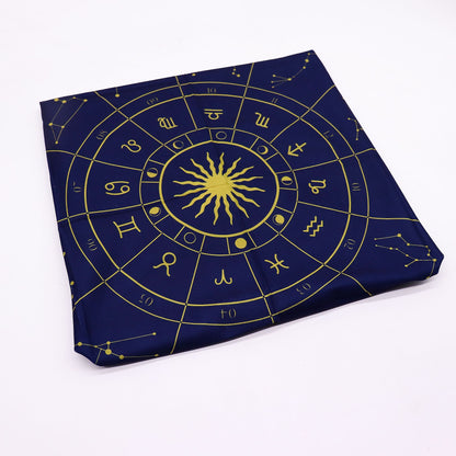 Tappetino per la lettura dei tarocchi – Zodiaco, 75 × 75 cm