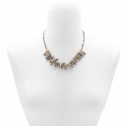 Collana con pietra allungata – diaspro dalmata