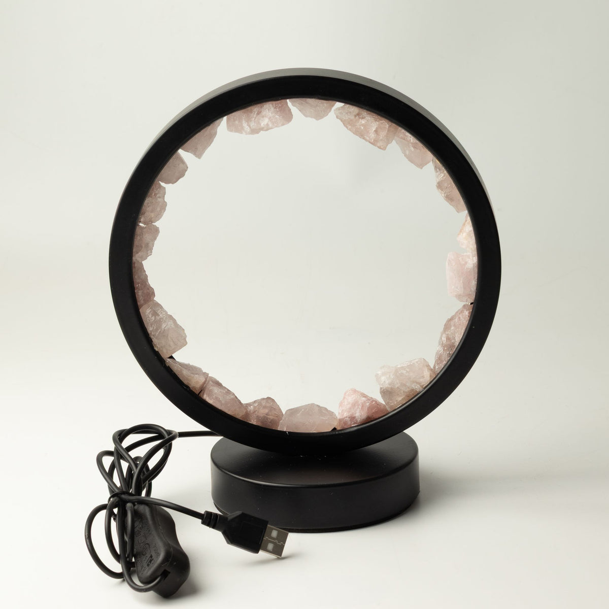 Lampada decorativa Halo con quarzo rosa – Zen Body