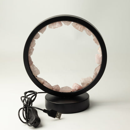 Lampada decorativa Halo con quarzo rosa – Zen Body