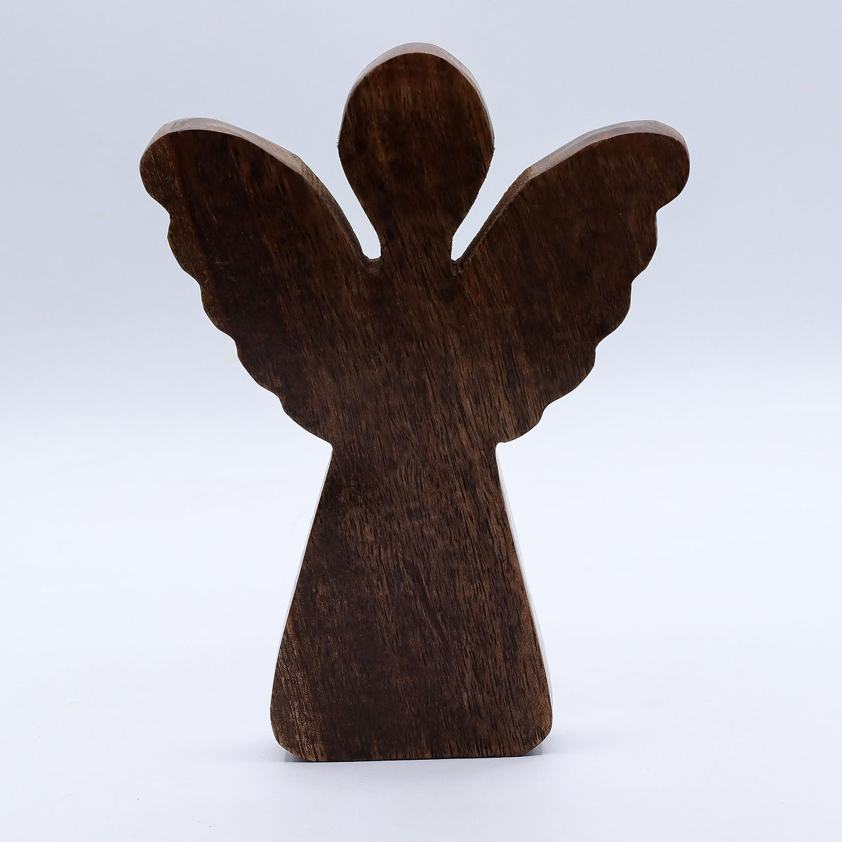 Angelo grande in legno di mango - Decoro oro - 19 cm