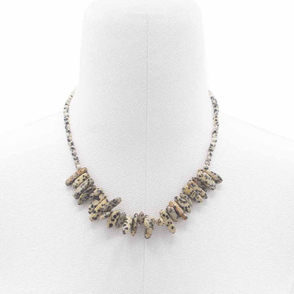 Collana con pietra allungata – diaspro dalmata