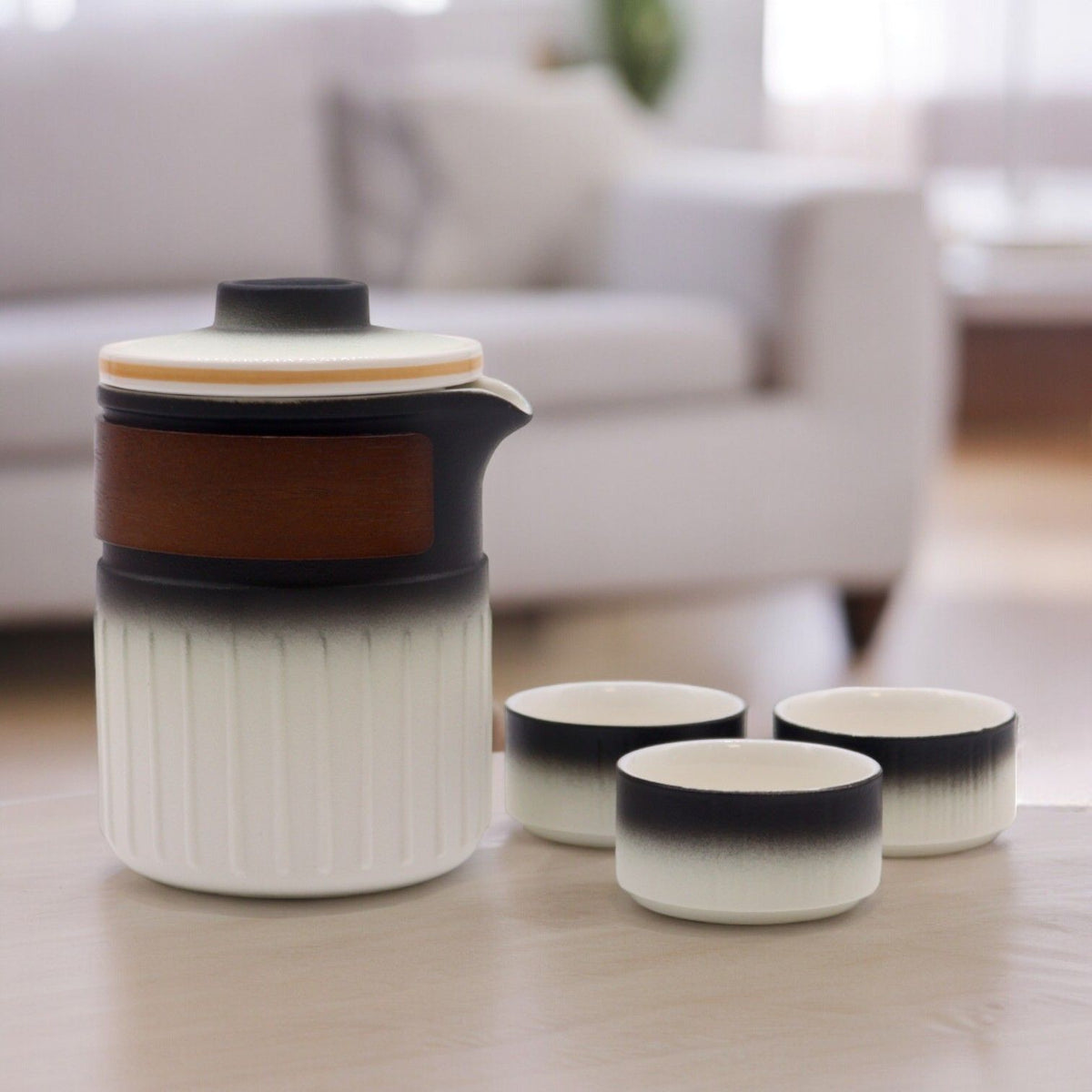 Servizio da tè in ceramica da viaggio – Tre amici