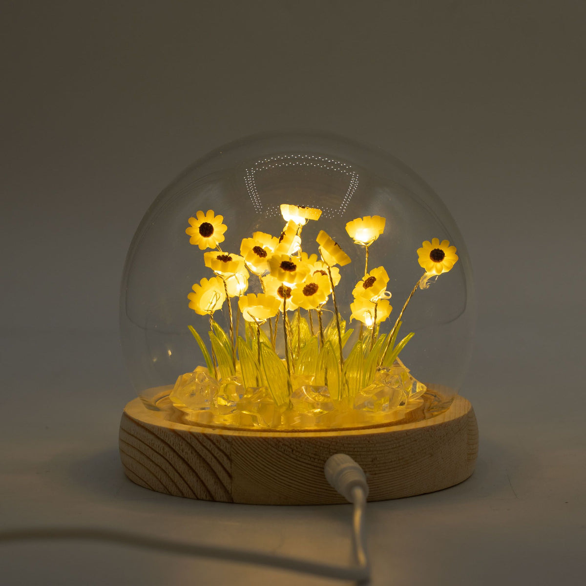 Decorazione luminosa sotto vetro – Girasole · USB