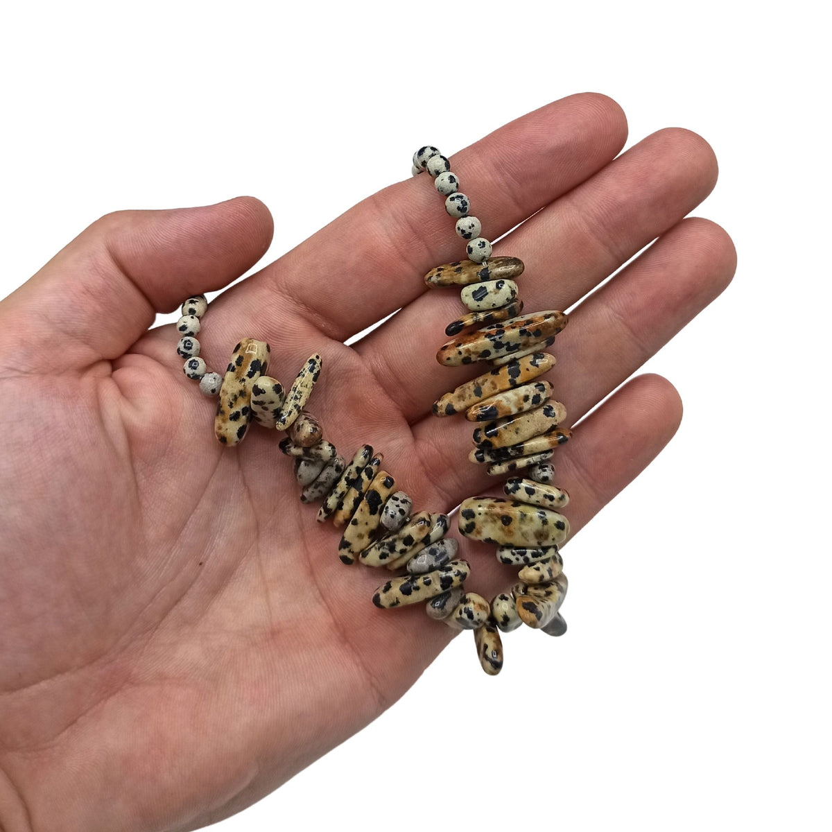 Collana con pietra allungata – diaspro dalmata