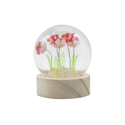 Decorazione luminosa sotto vetro – Rose rosse · a batterie